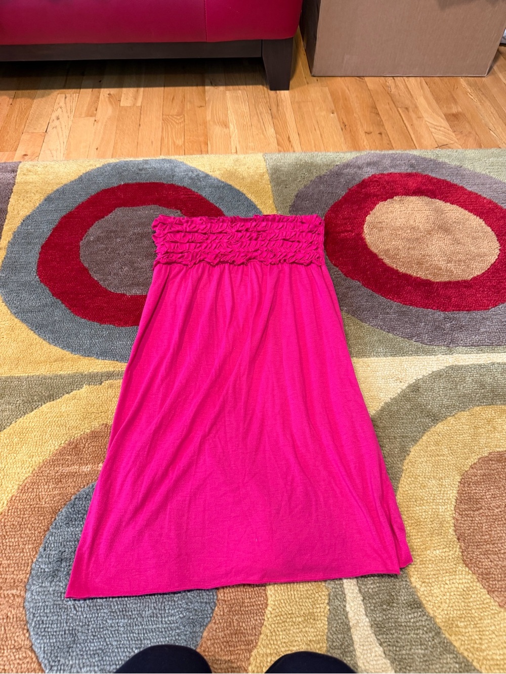 Xhilaration Hot Pink Y2K Style Strapless Tube Mini Dress Coverup Junior’s Medium